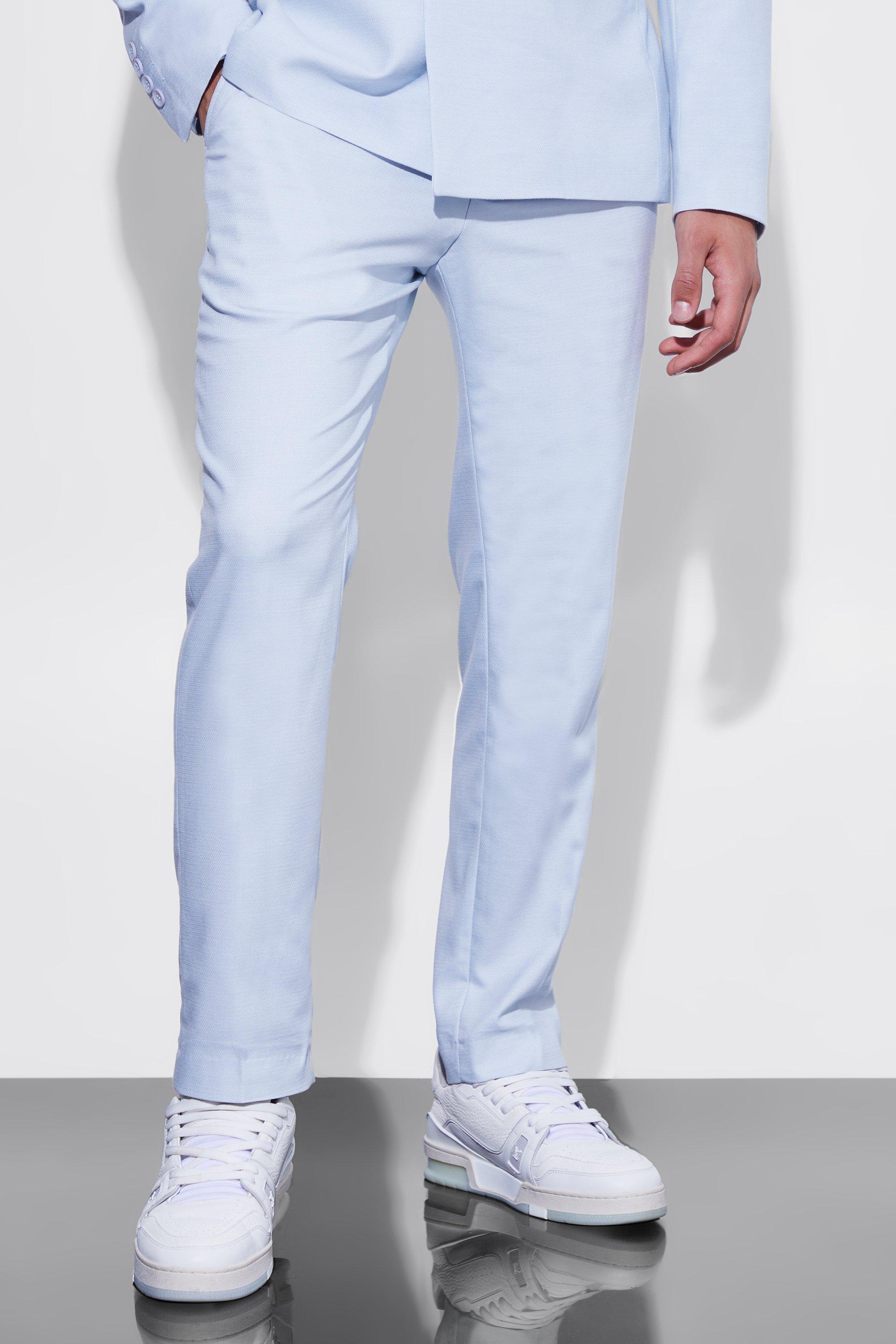 Pantalon de costume texturé, Light blue