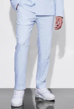 Slim Textured Suit Trousers light blue