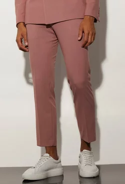 Slim Crop Suit Trousers light pink