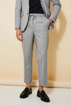 Slim Elasticated Tailored Trouser grey