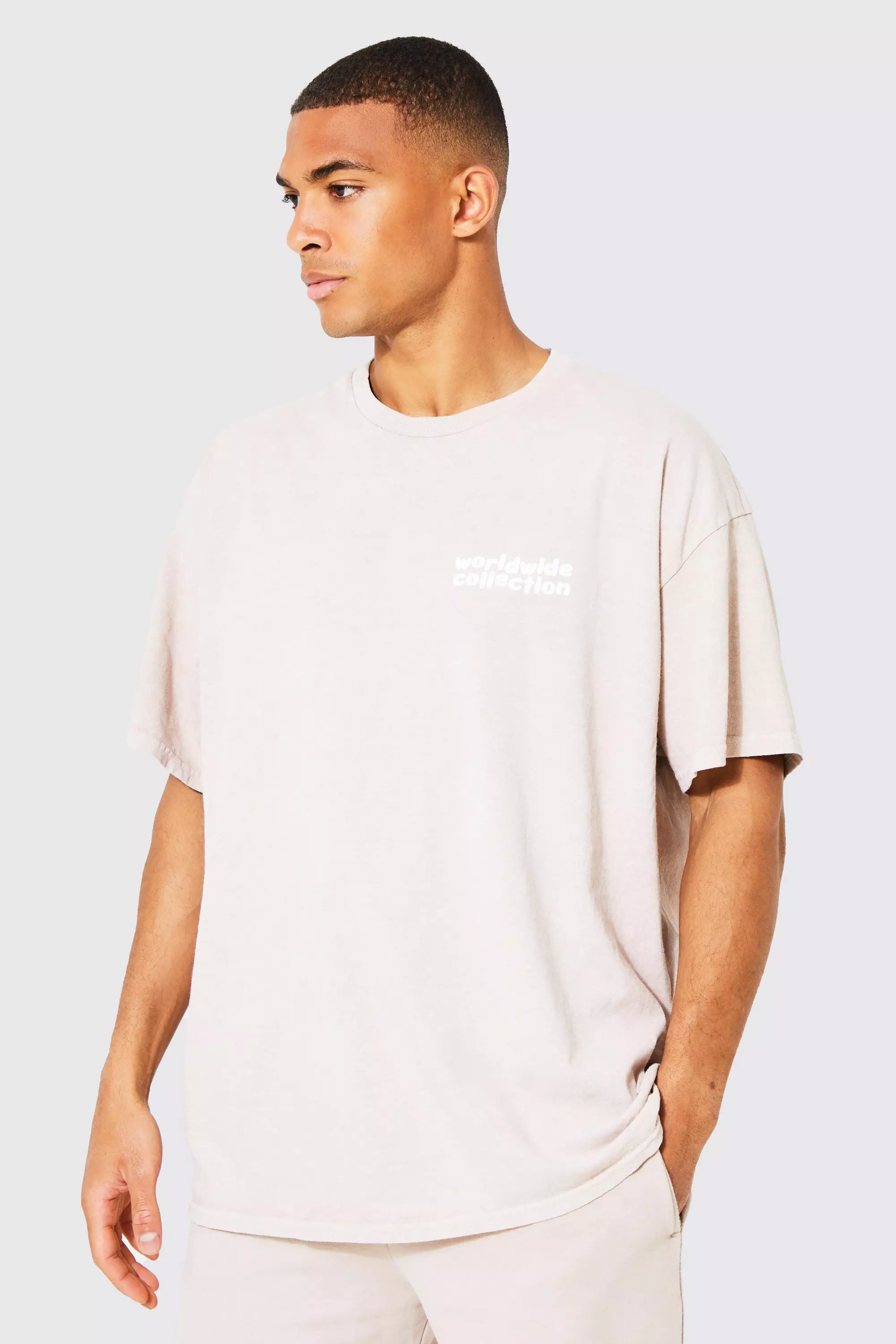 Pink Oversized Worldwide T-shirt And Short Set alternative image