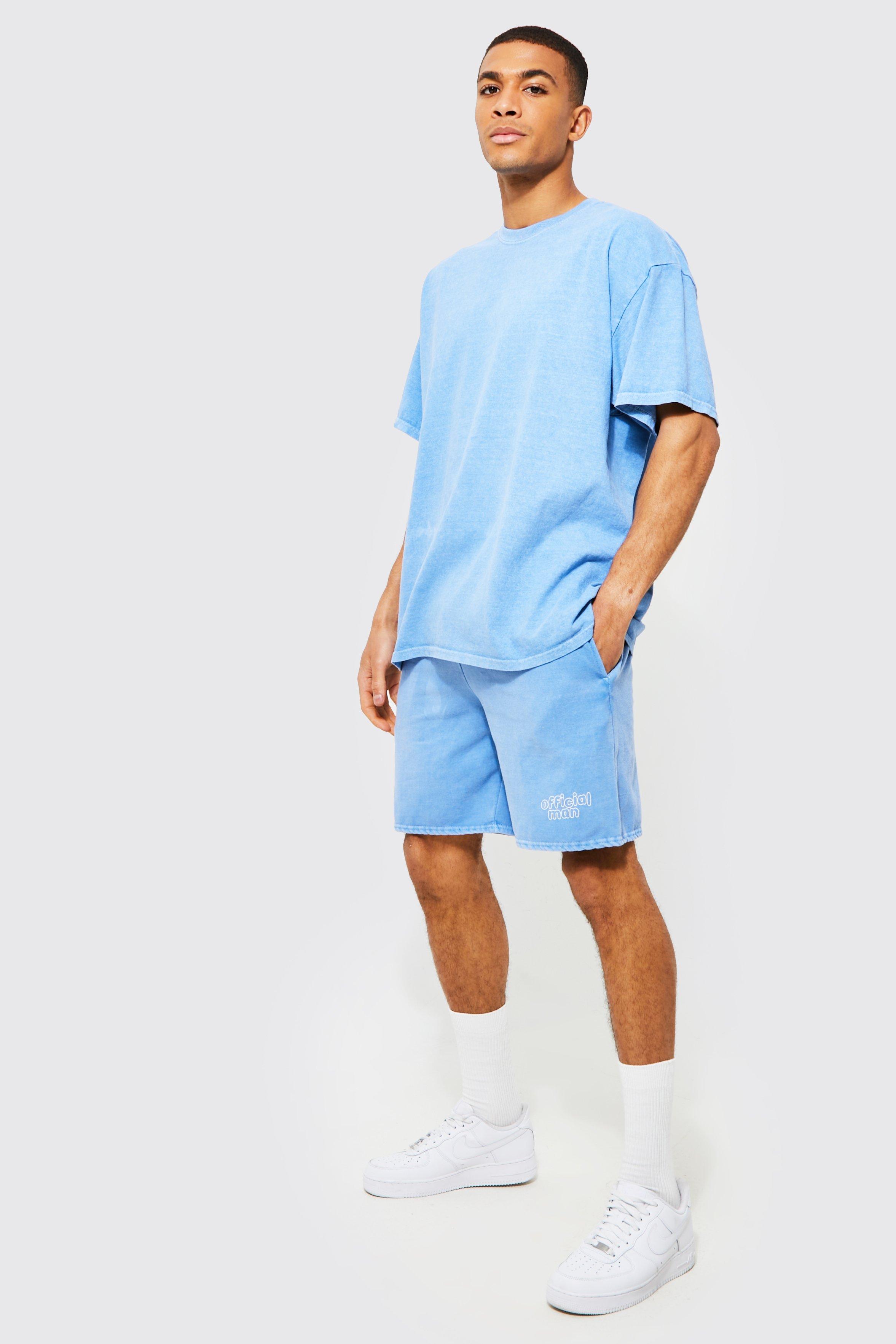 Buy Men's Blue Varsity Basketball Oversized T-shirt & Shorts Set
