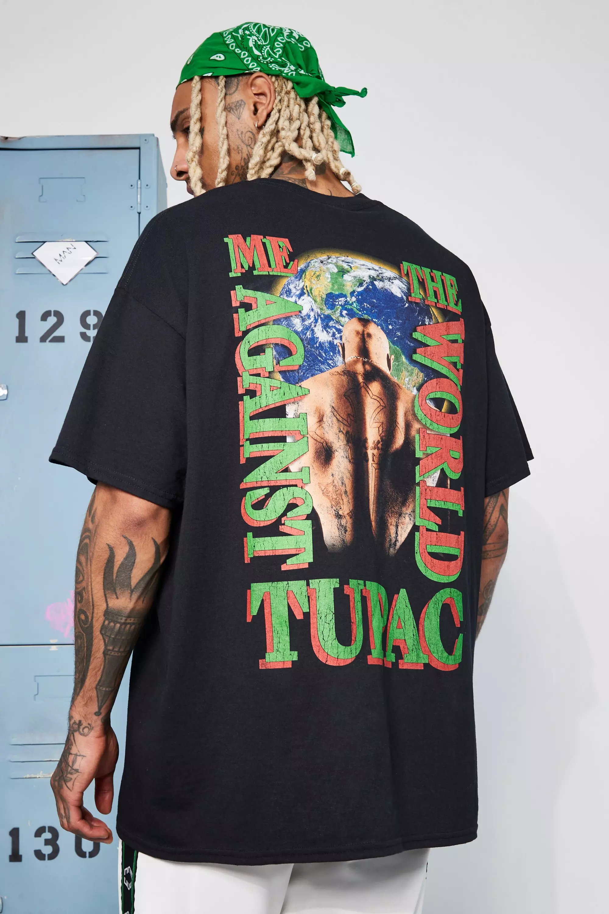 Black Oversized Vintage Tupac License T-shirt alternative image