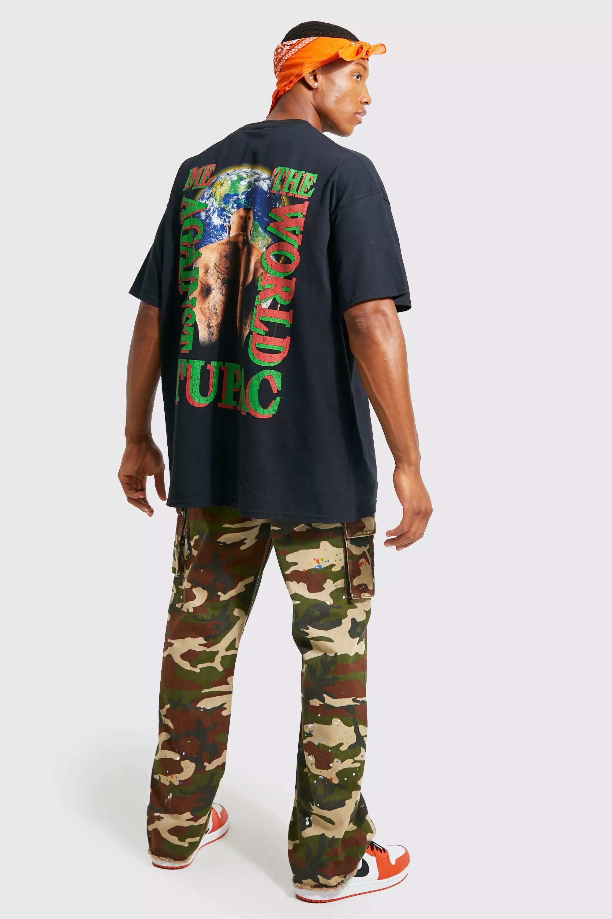 Black Oversized Vintage Tupac License T-shirt alternative image