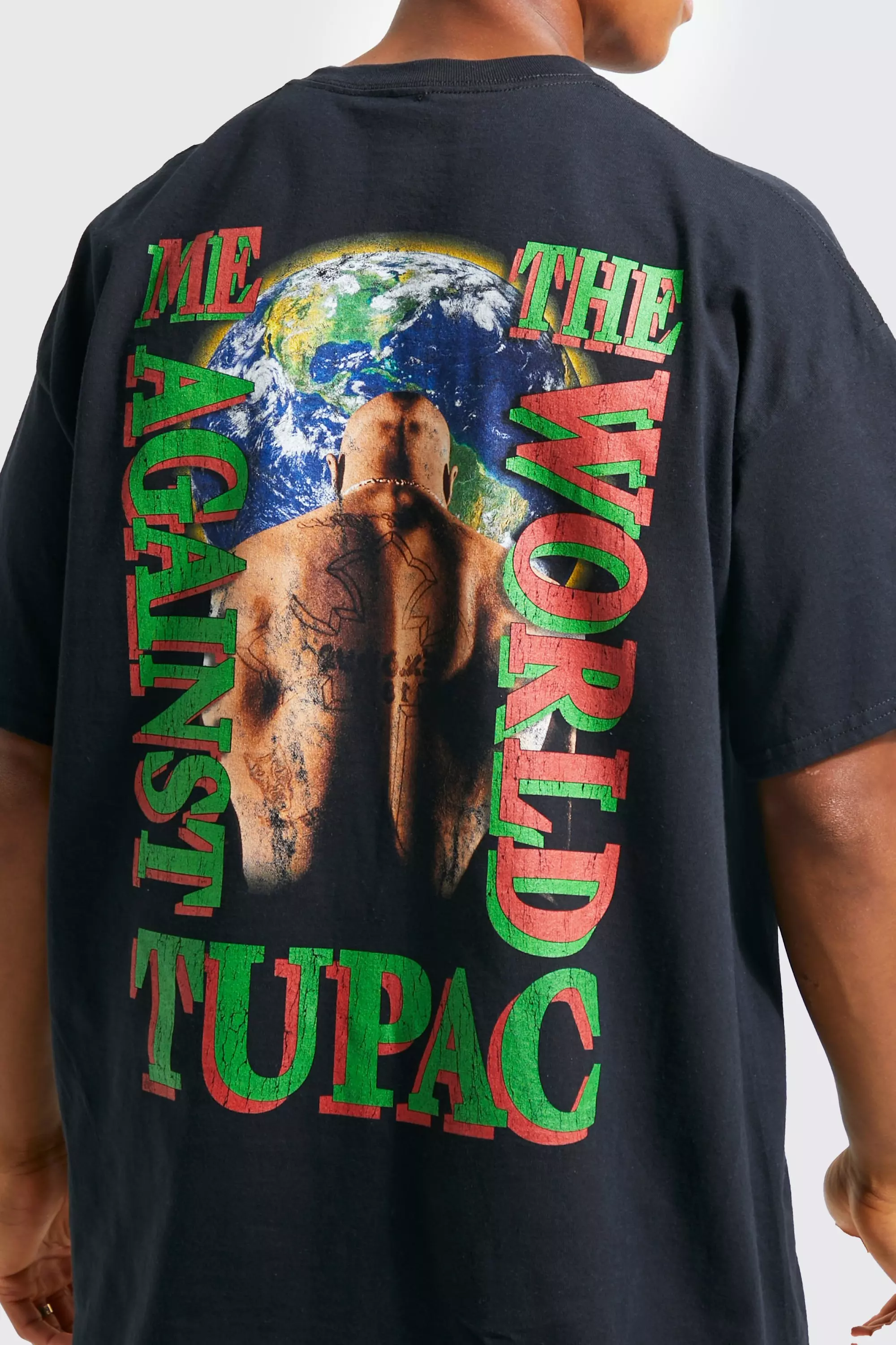 Black Oversized Vintage Tupac License T-shirt alternative image