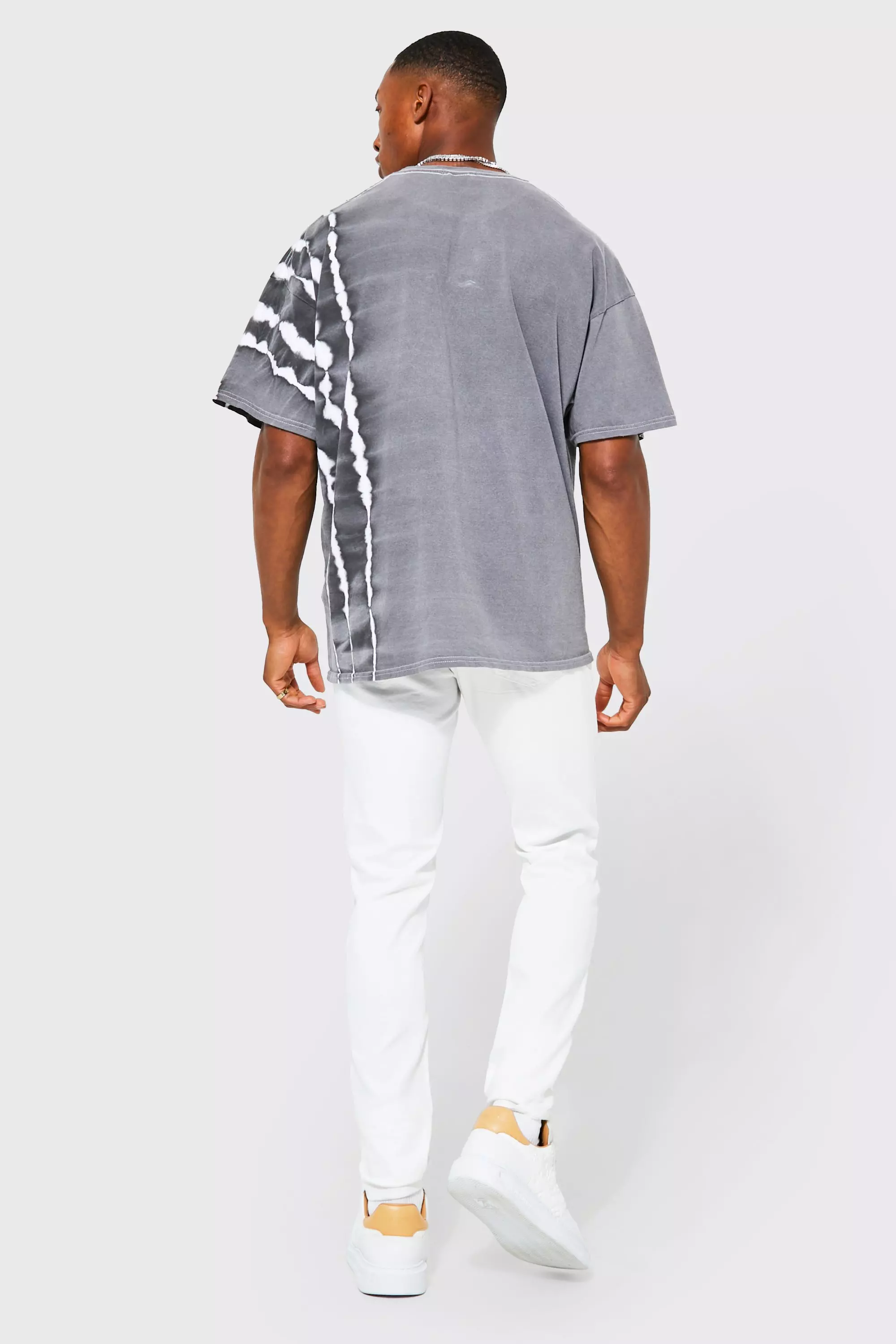 Oversized Bleach Tie Dye Graphic T-shirt | boohooMAN USA