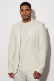 Ecru Tall Single Breasted Slim Linen Suit Jacket