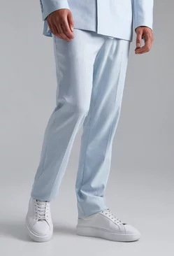 Tall Slim Textured Suit Trousers light blue