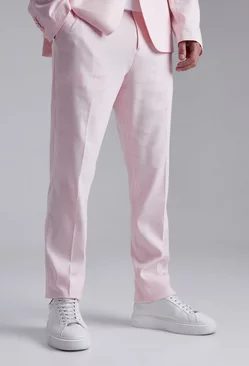 Tall Slim Linen Suit Trousers light pink