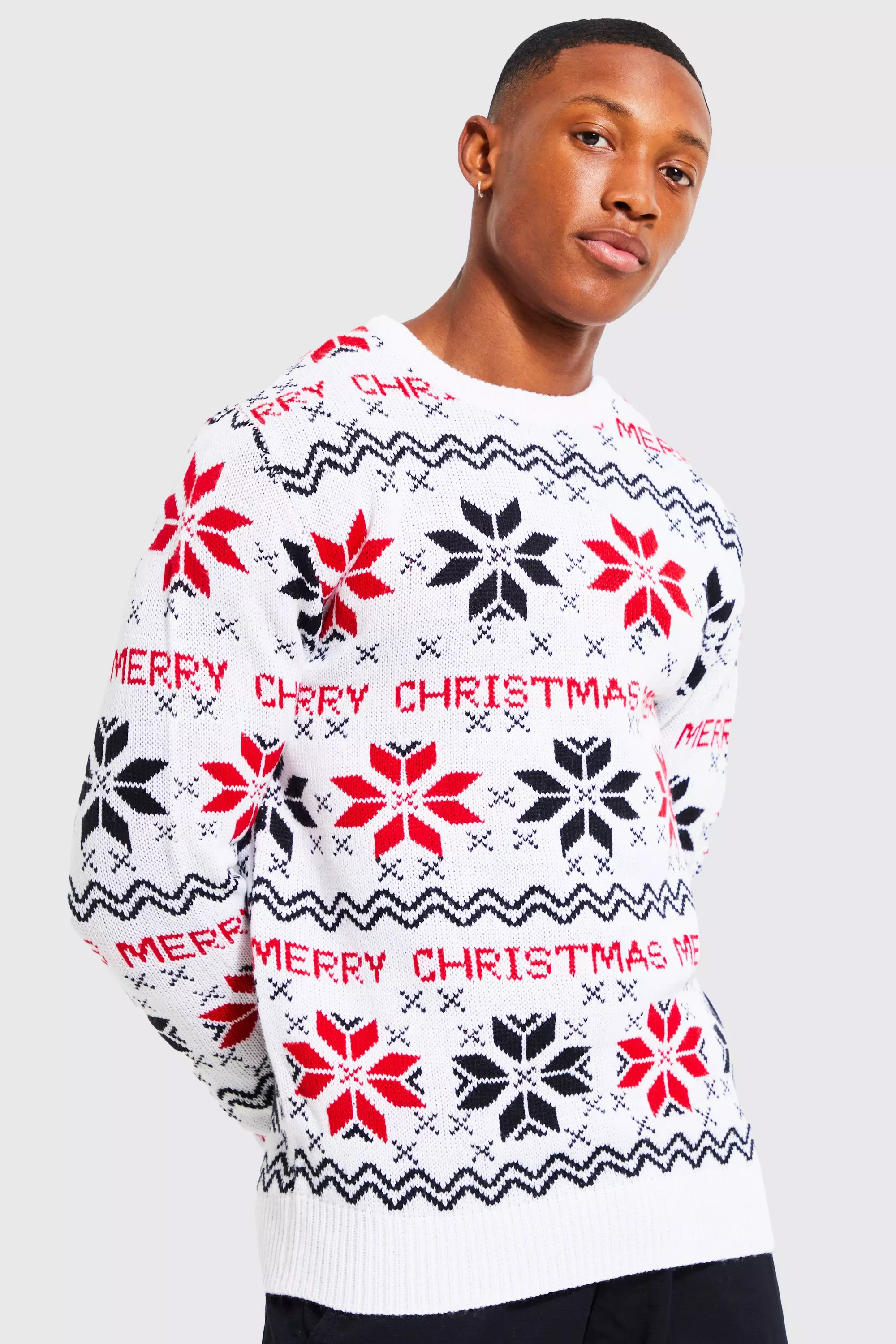 White Merry Christmas Fairisle Sweater