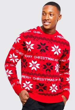 Red Merry Christmas Fairisle Sweater