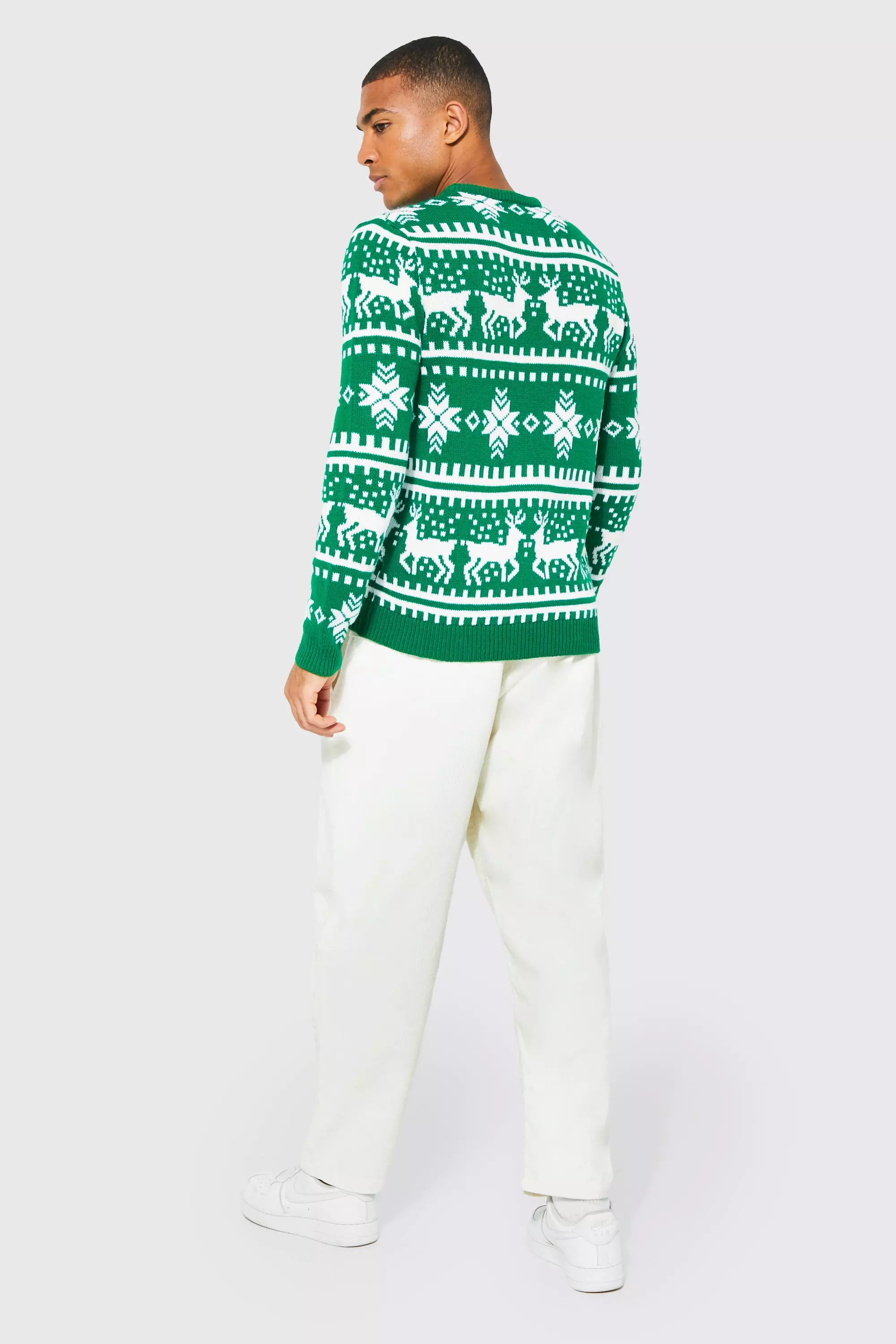 Green Reindeer Fairisle Christmas Sweater alternative image