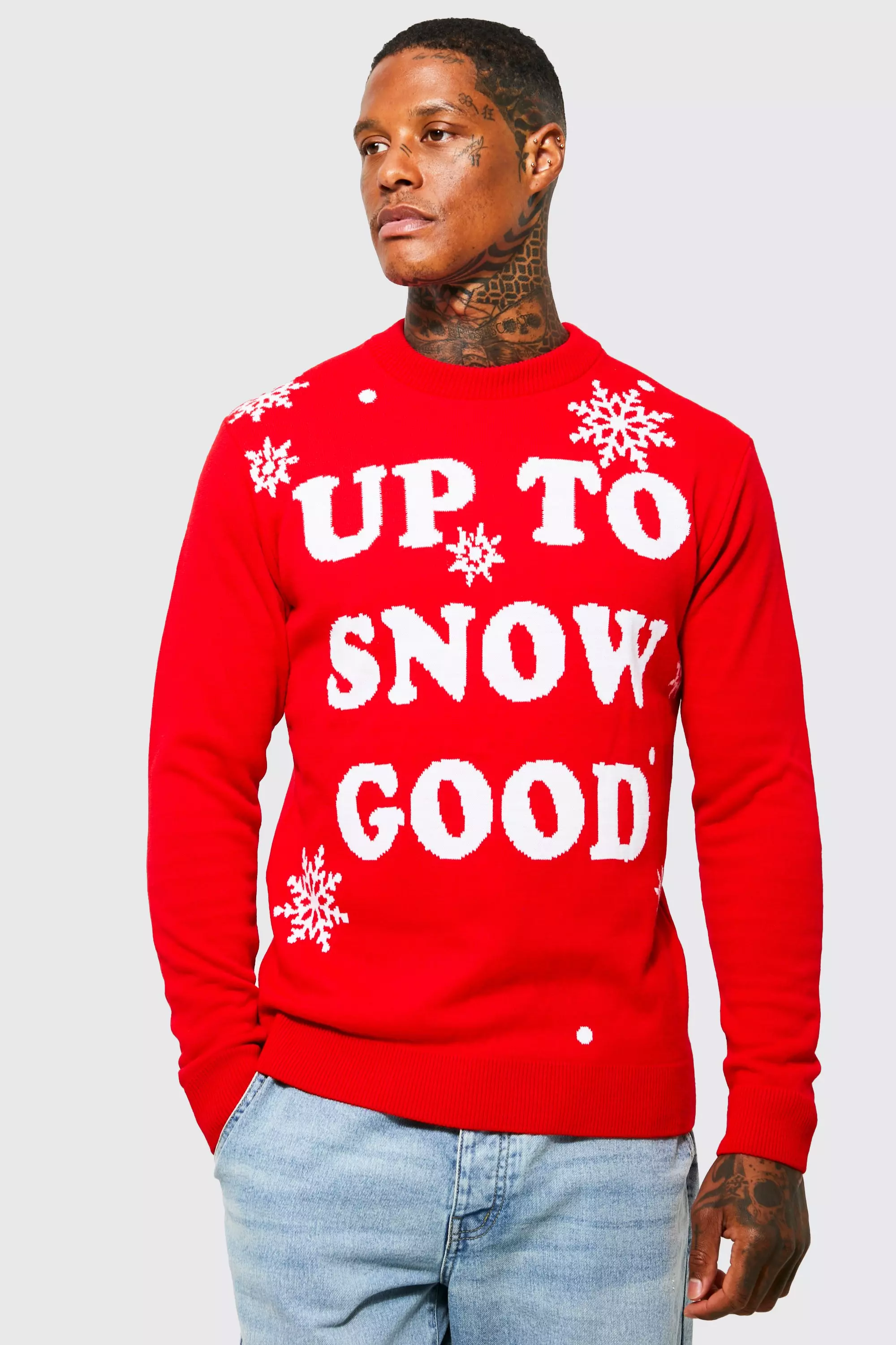 Red Up To Snow Good Christmas Jumper alternative image