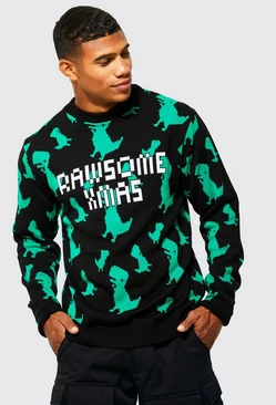 Black Rawsome Xmas Christmas Sweater