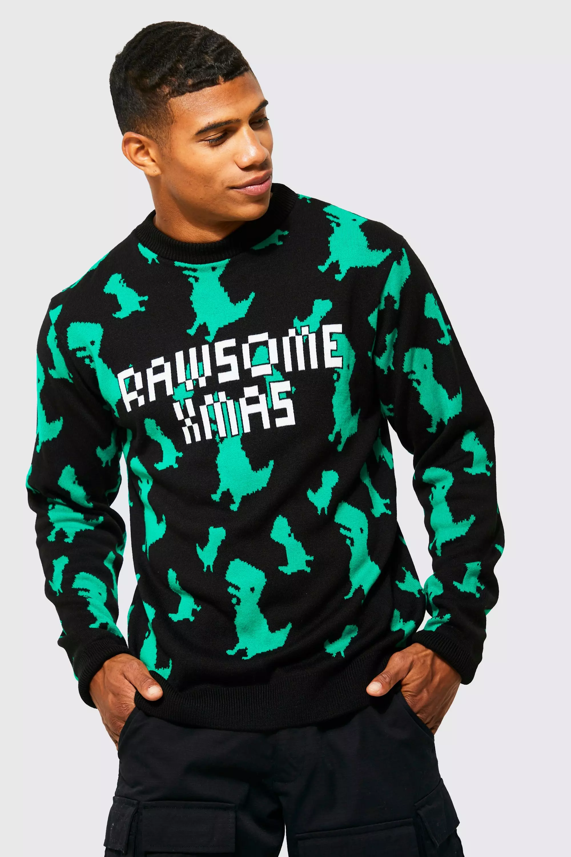 Black Rawsome Xmas Christmas Sweater