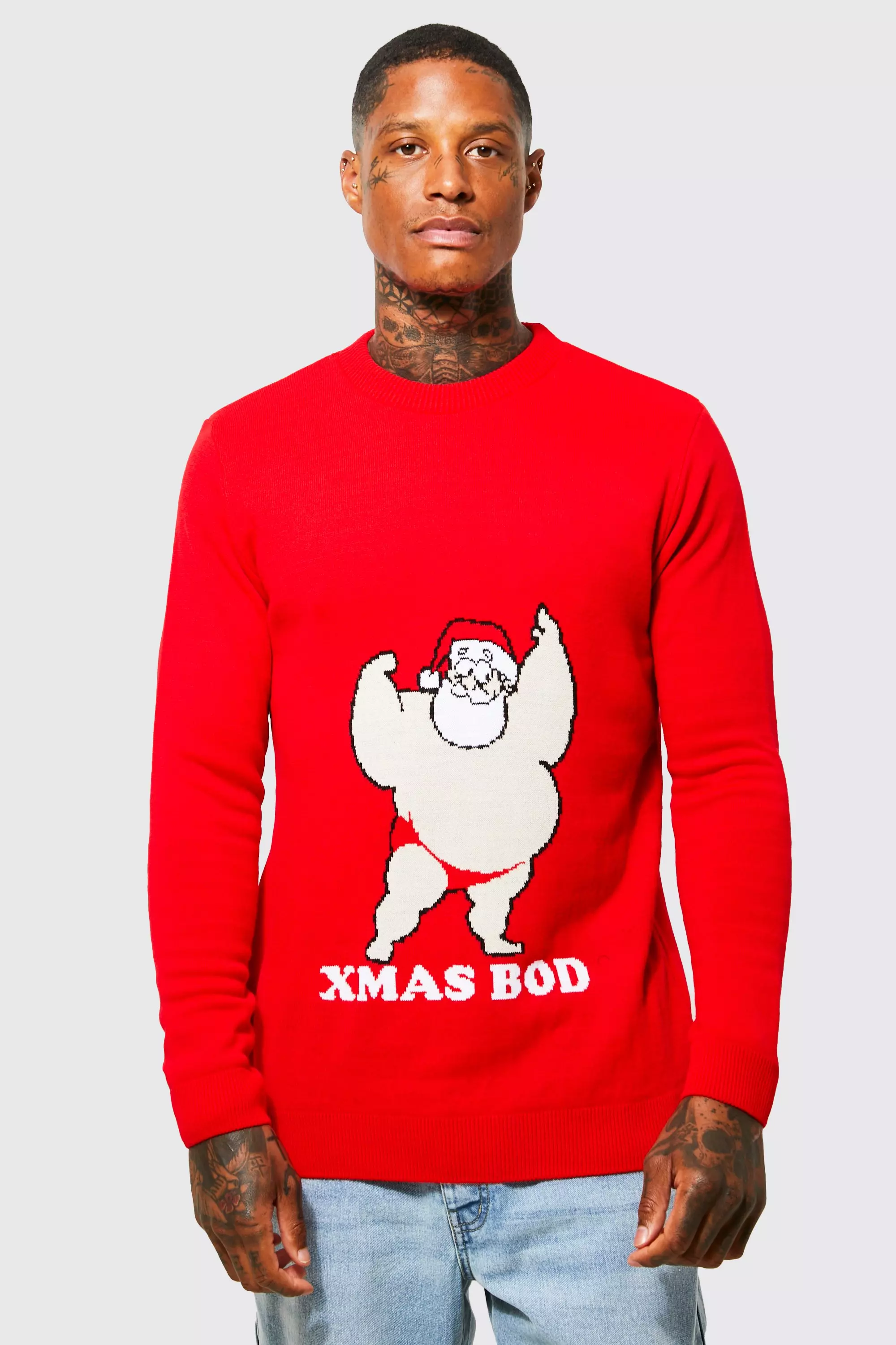 Pull de Noël à imprimé et slogan, Red autre image
