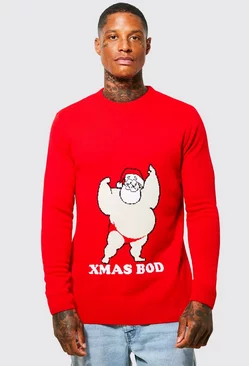 Red Xmas Bod Christmas Sweater