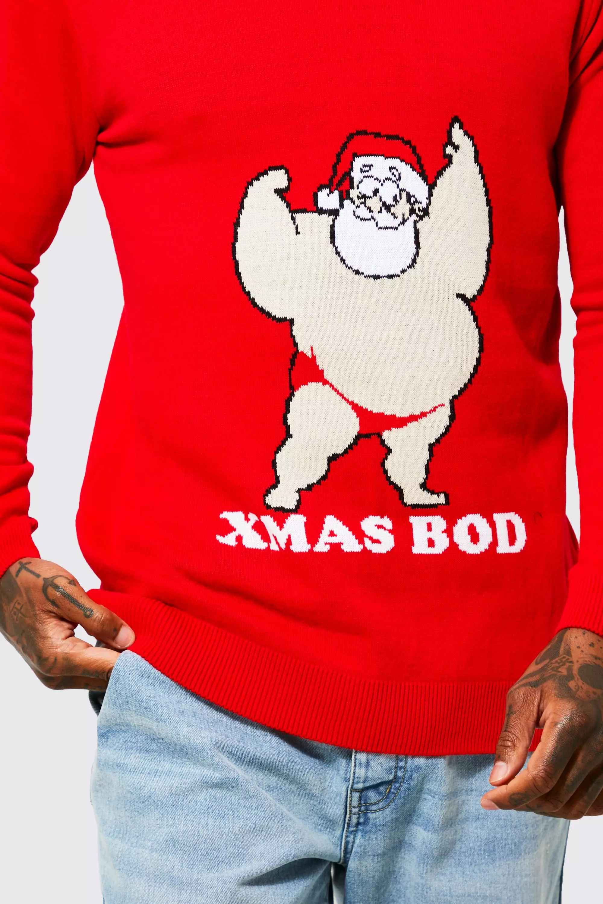 Pull de Noël à imprimé et slogan, Red autre image