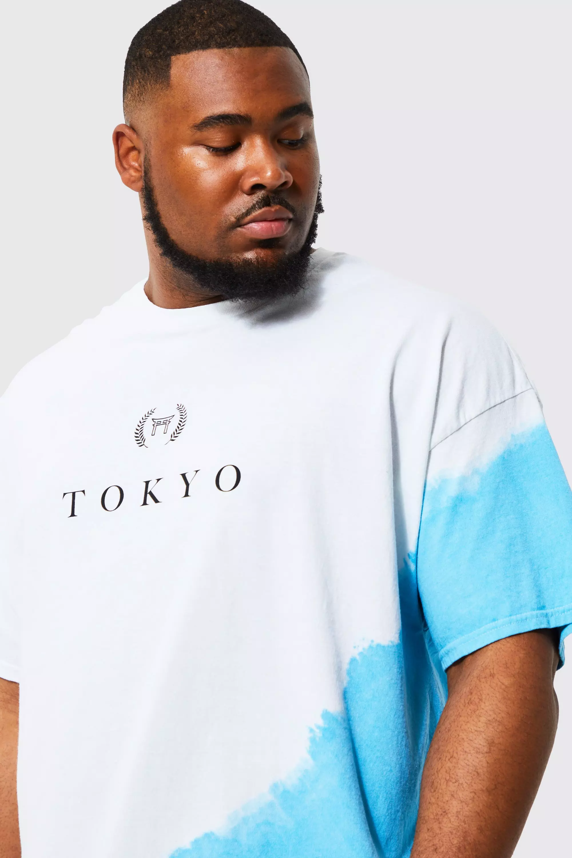 Plus Tie Dye Tokyo City Print T-shirt