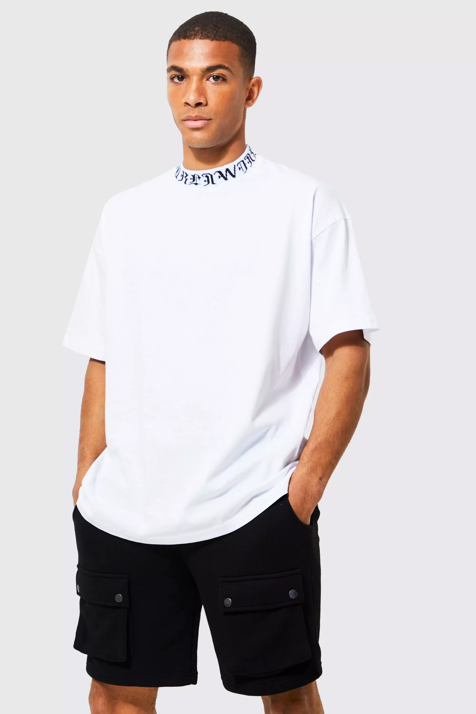 Oversized T shirt And Cargo Short Set boohooMAN USA