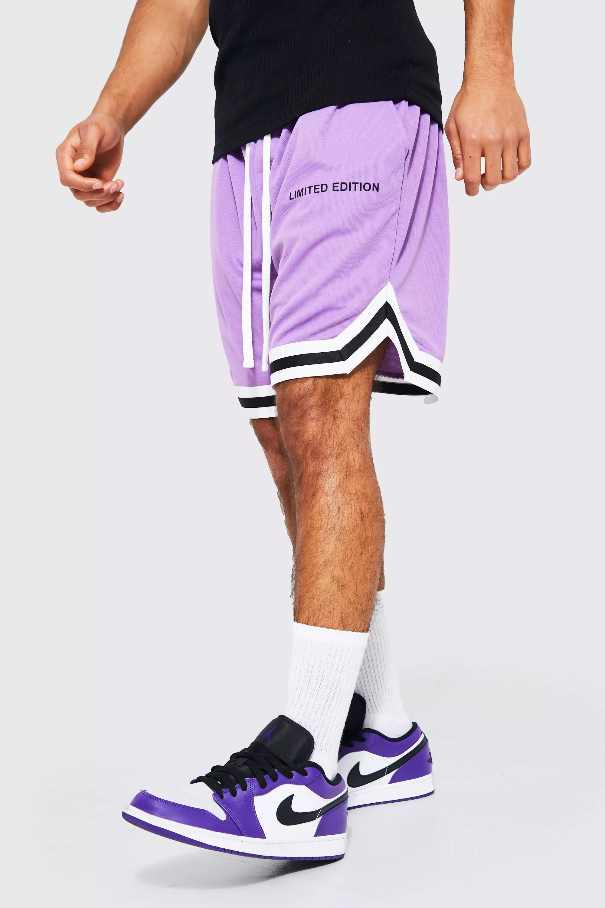 Limited Mesh Short Length Basketball Shorts boohooMAN UK