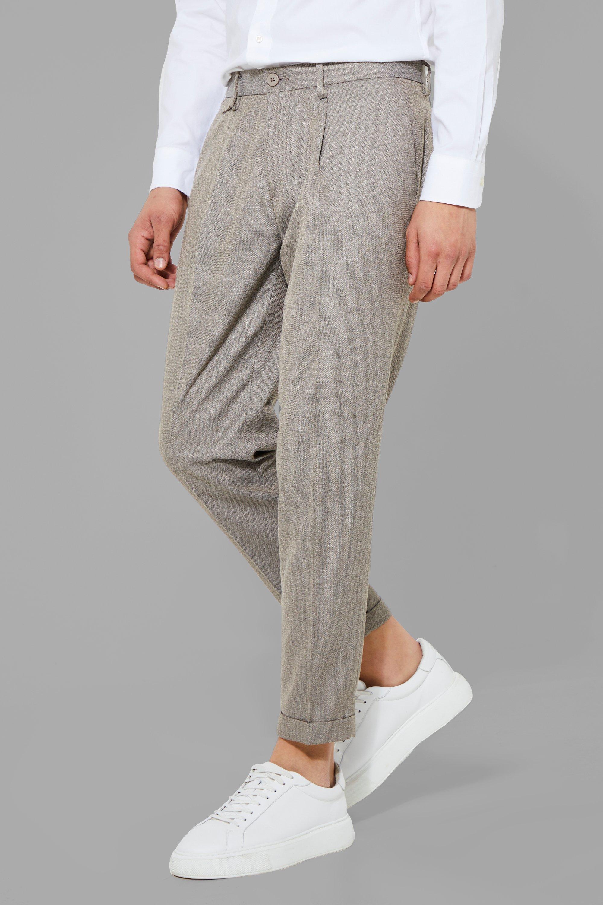 Mid waist turn-up hem trousers- Khumanthem Atelier