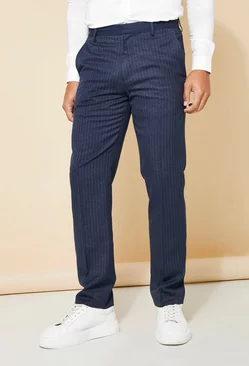 Slim Pinstripe Tailored Trouser navy