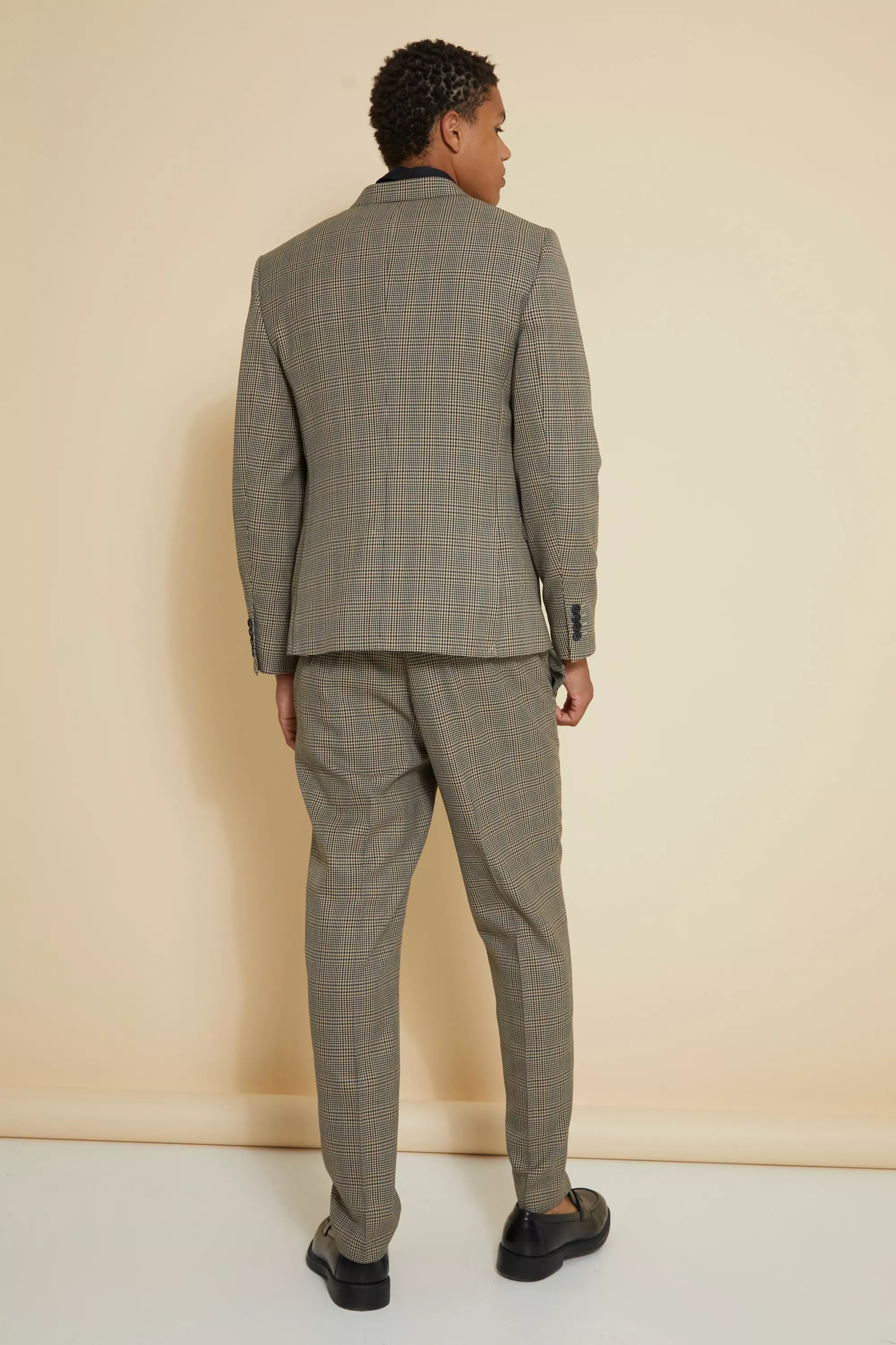 Pantalon de cosutme slim à carreaux, Brown autre image