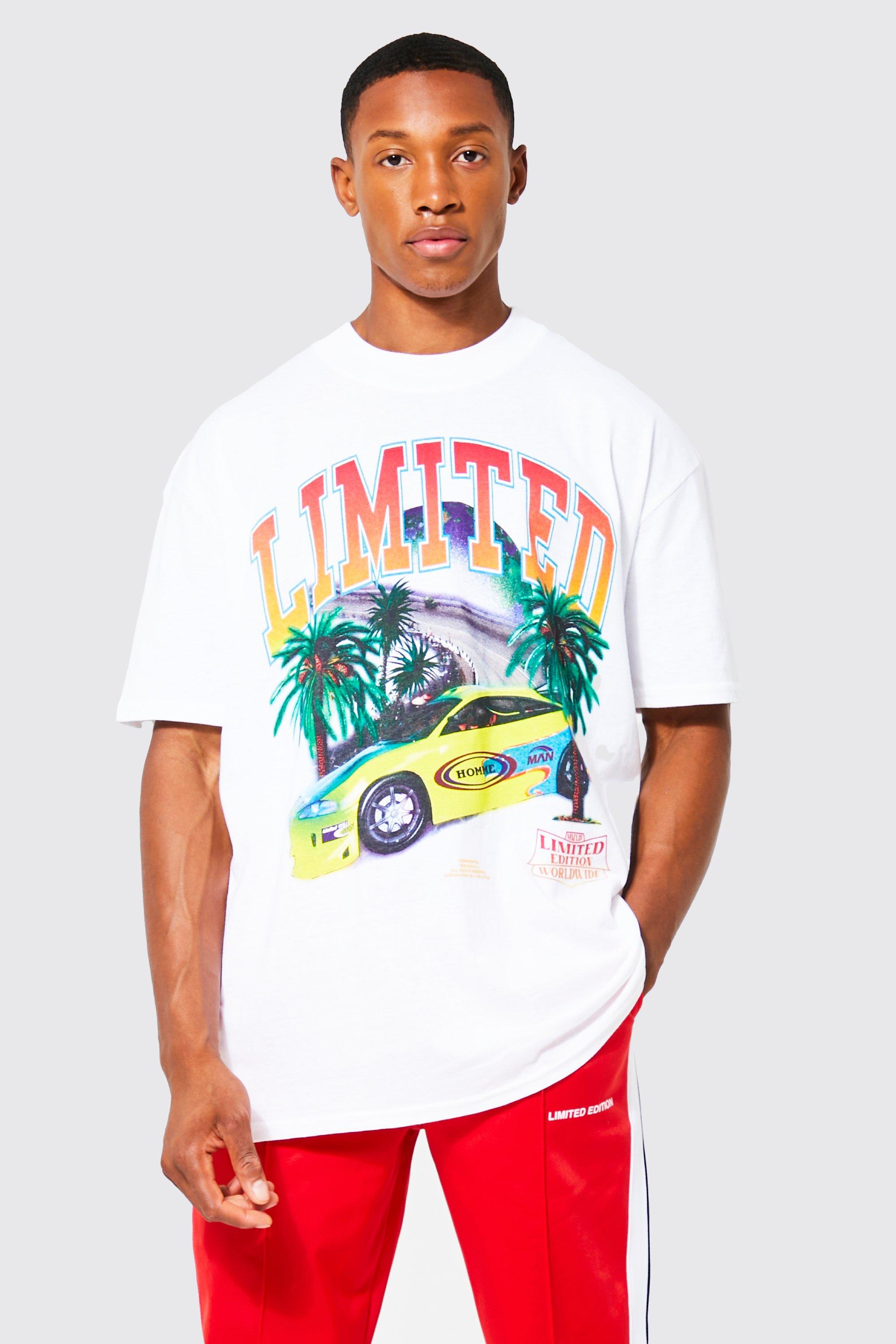 boohooMAN Men's Oversized Car Graphic T-Shirt