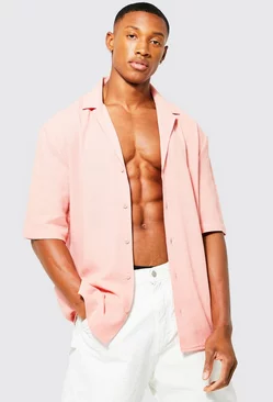 Pink Drop Revere Soft Textured Shirt