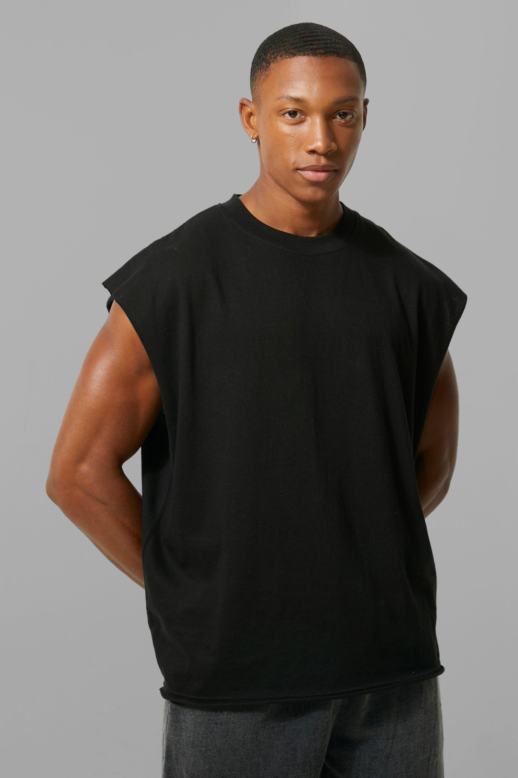 Man Active Oversized Cut Off T shirt boohooMAN USA