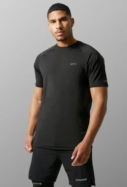 Black Tall Man Active Gym Raglan T-shirt