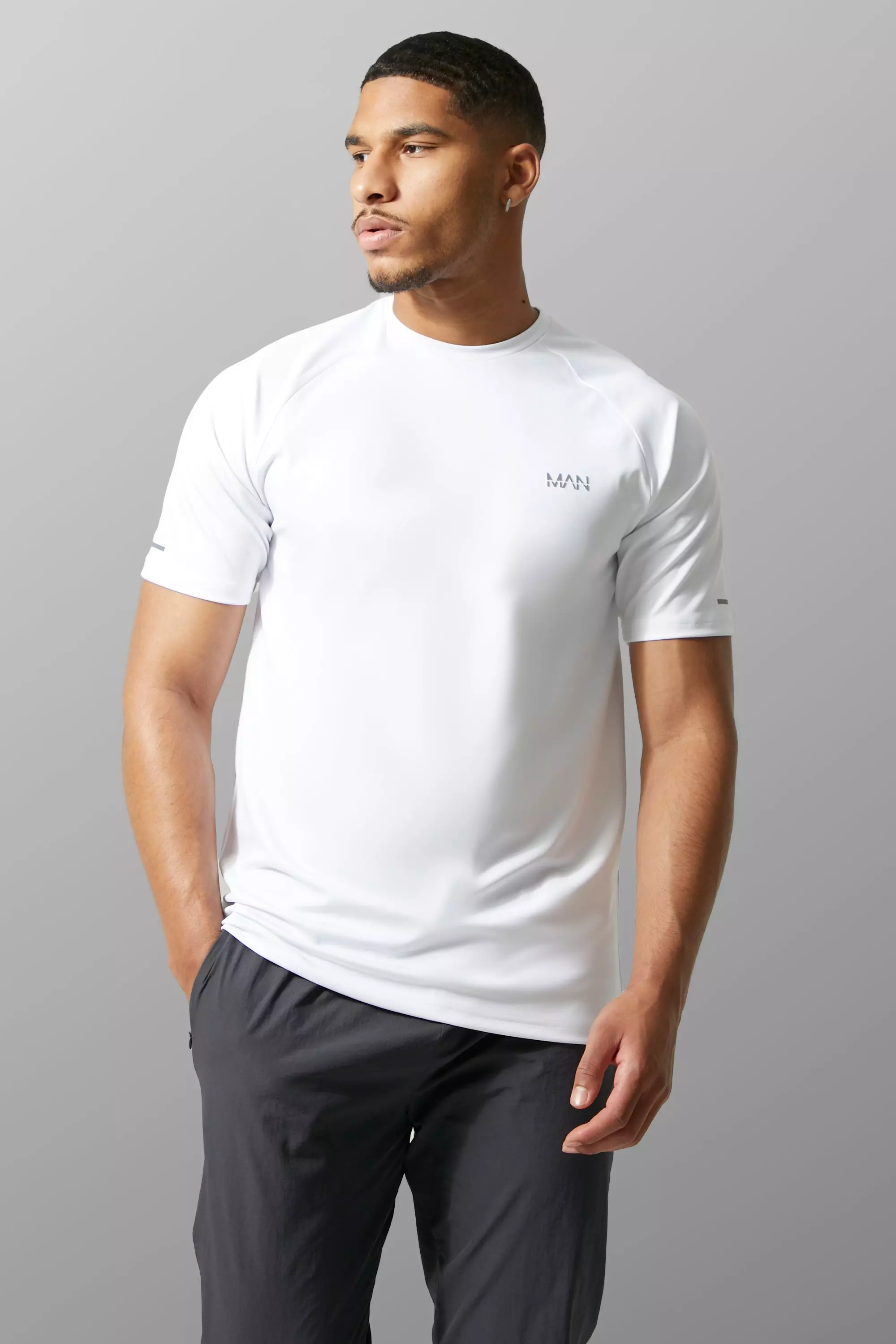 Tall Man Active Gym Raglan T-shirt White