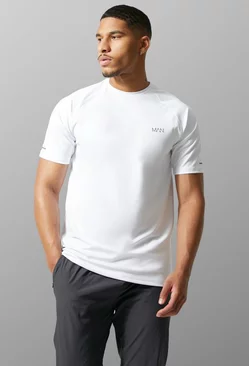 White Tall Man Active Gym Raglan T-shirt