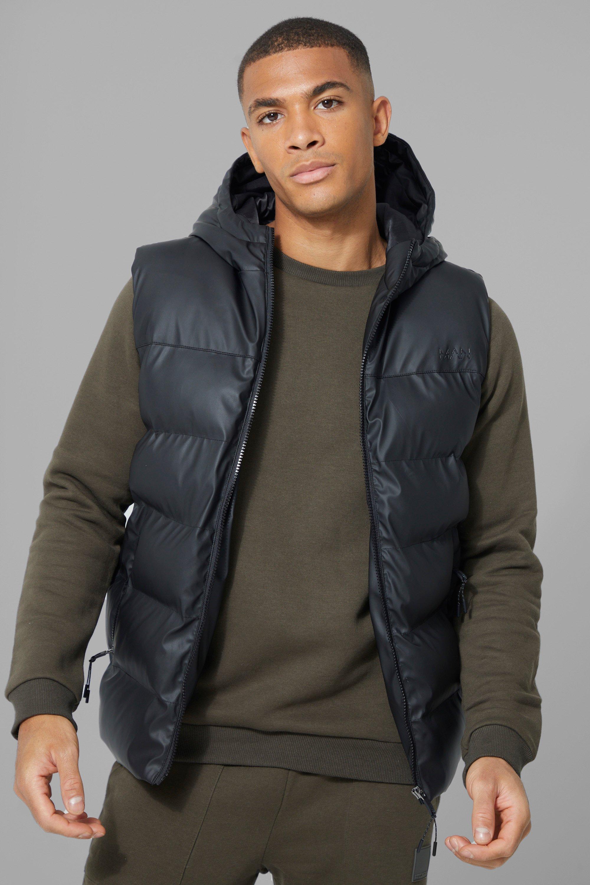 Man Active Matte Hooded Puffer Body Warmer