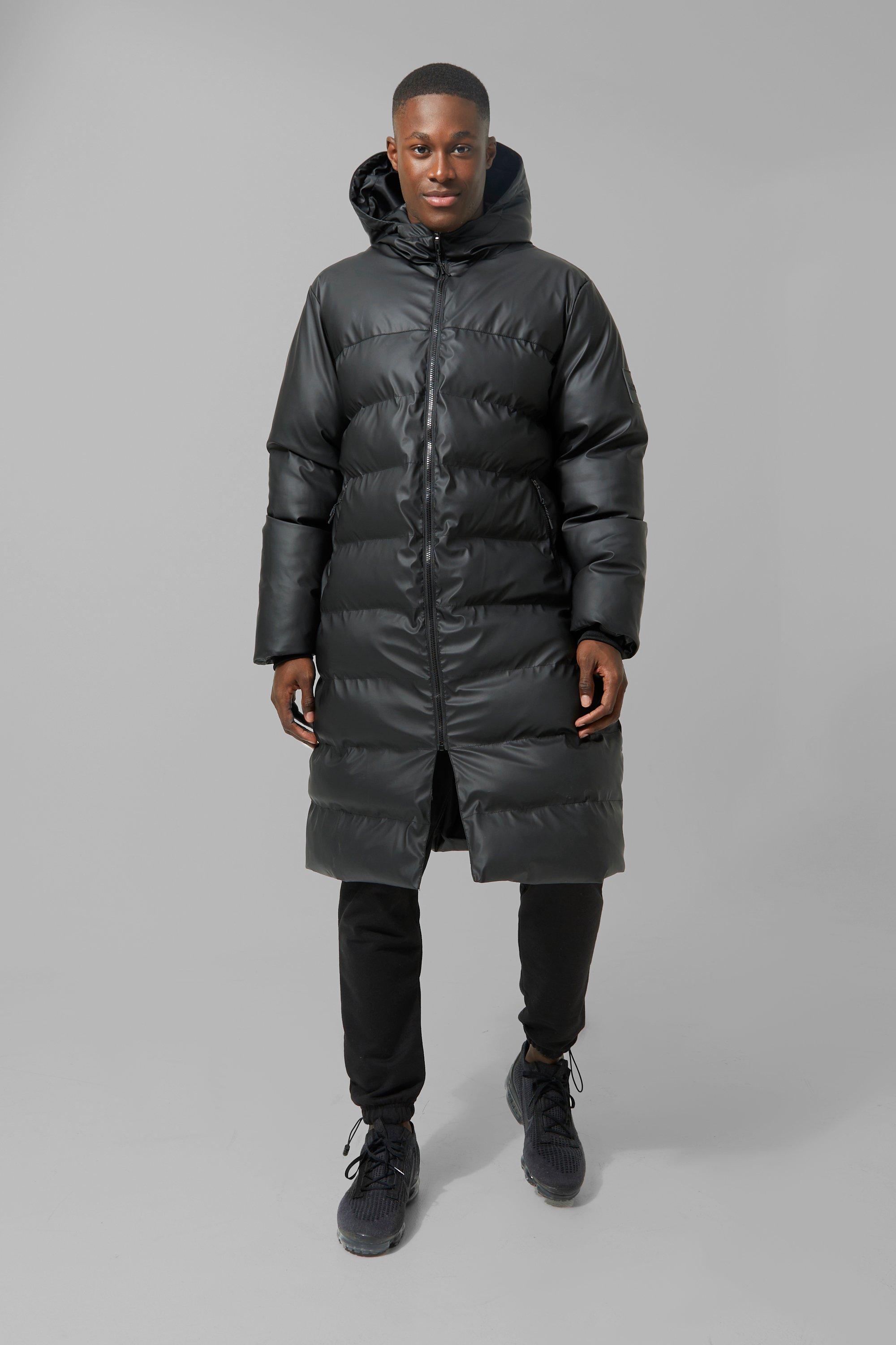 Mens long best sale line puffer