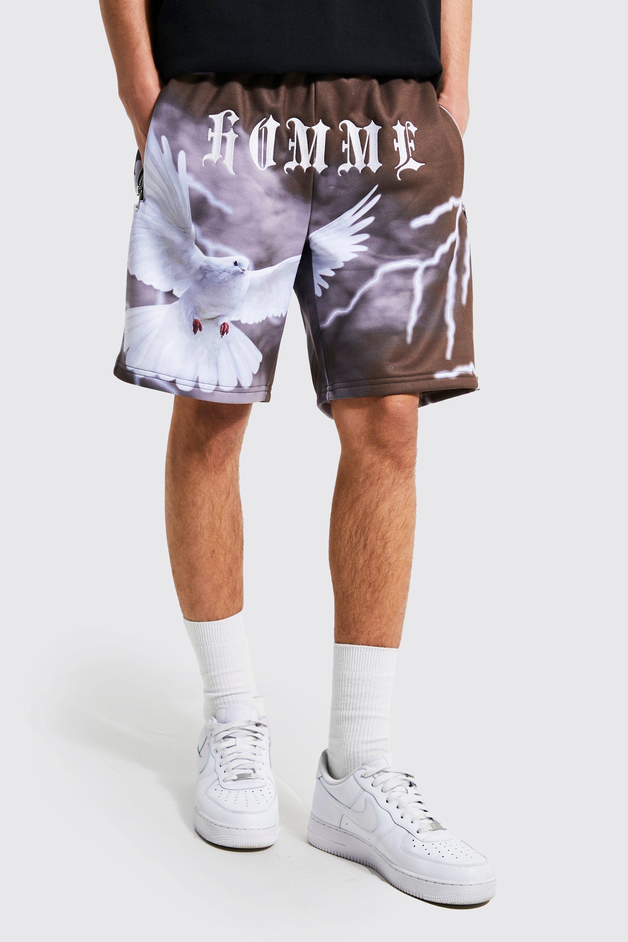 Loose Fit Homme Dove Graphic Shorts