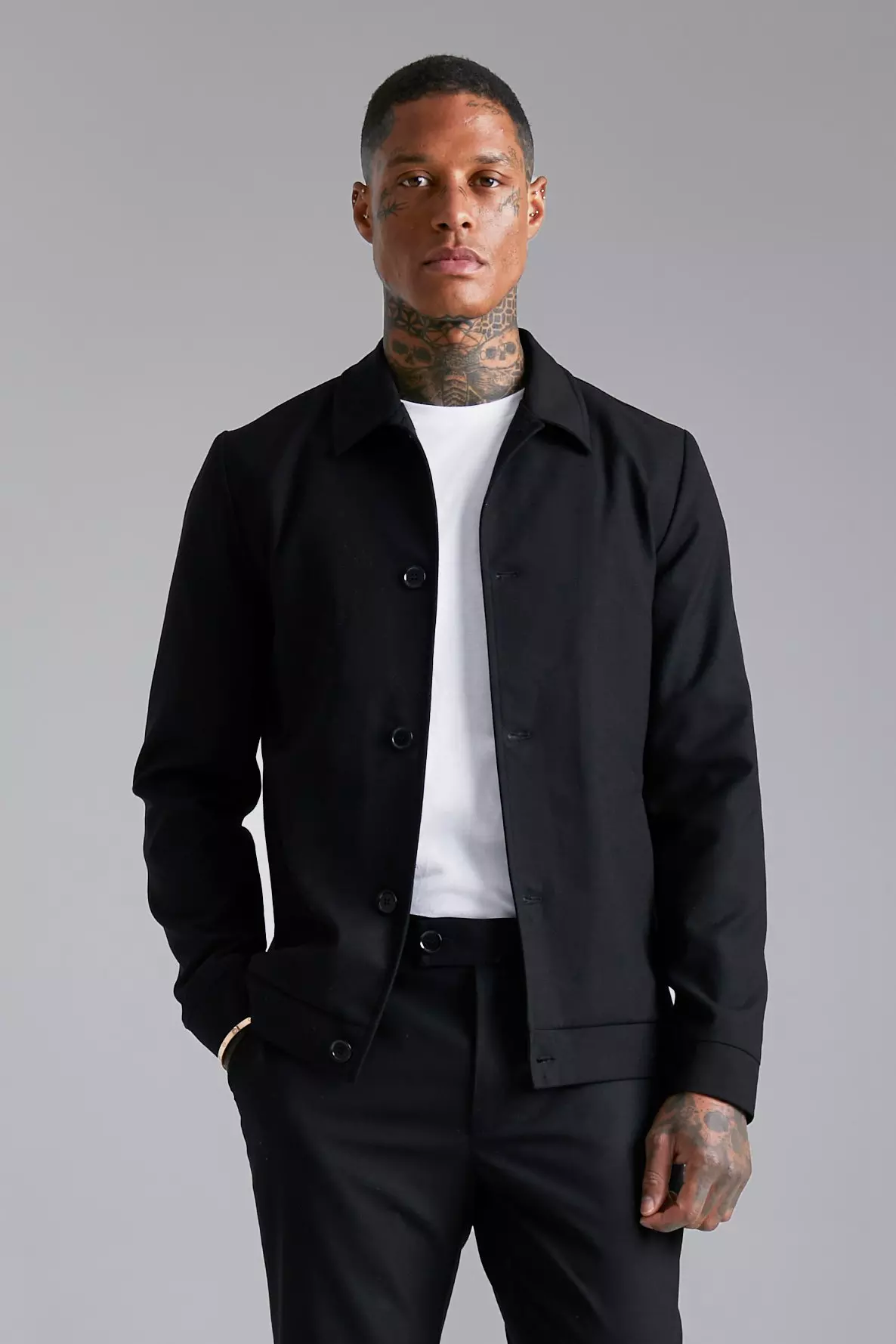 Blouson Harrington réversible Harrington en noir pour vêtements