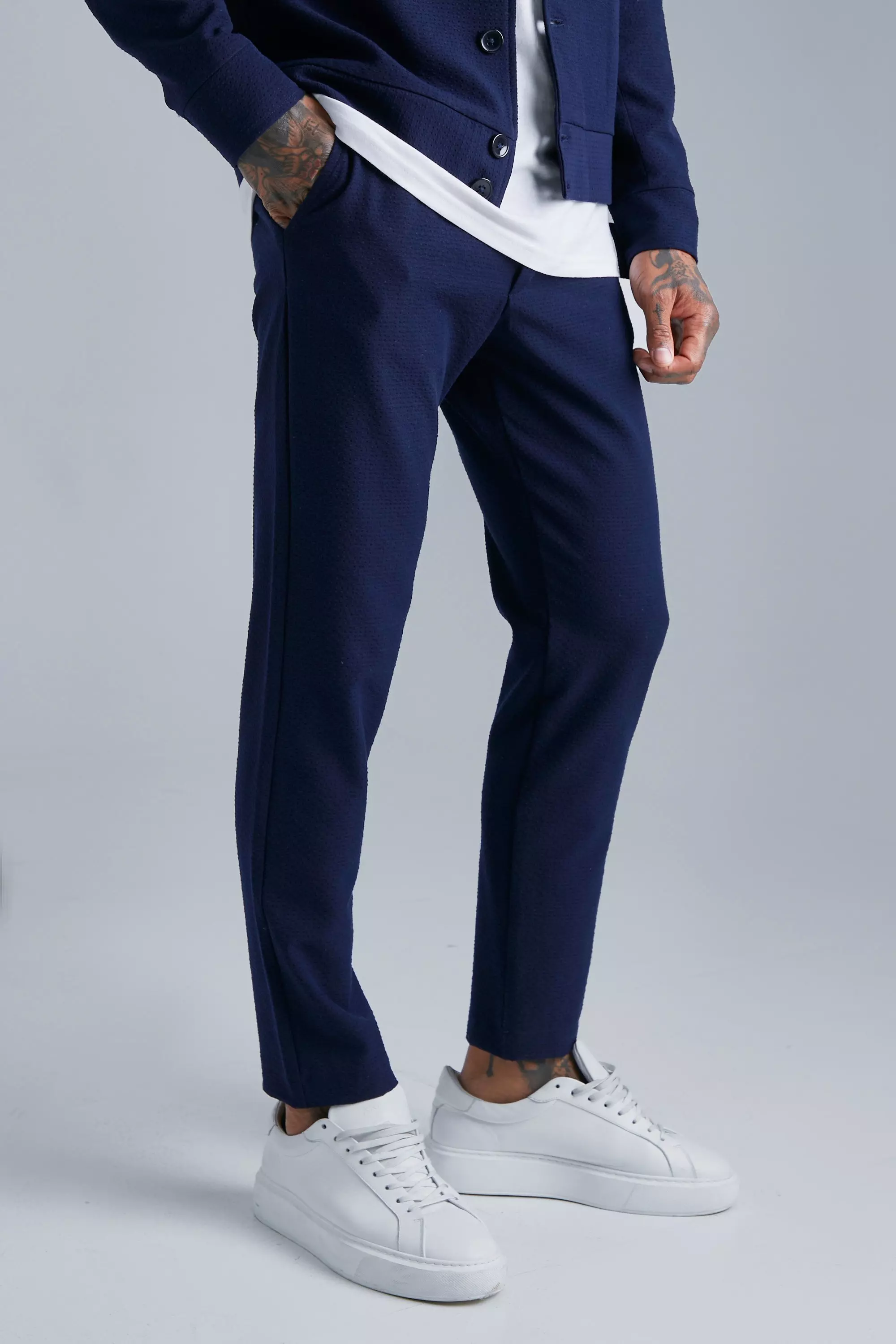 Smart Seersucker Jacket and Shorts and Trouser Set alternative image