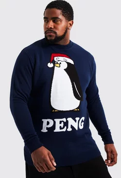 Plus Peng Novelty Christmas Sweater Navy