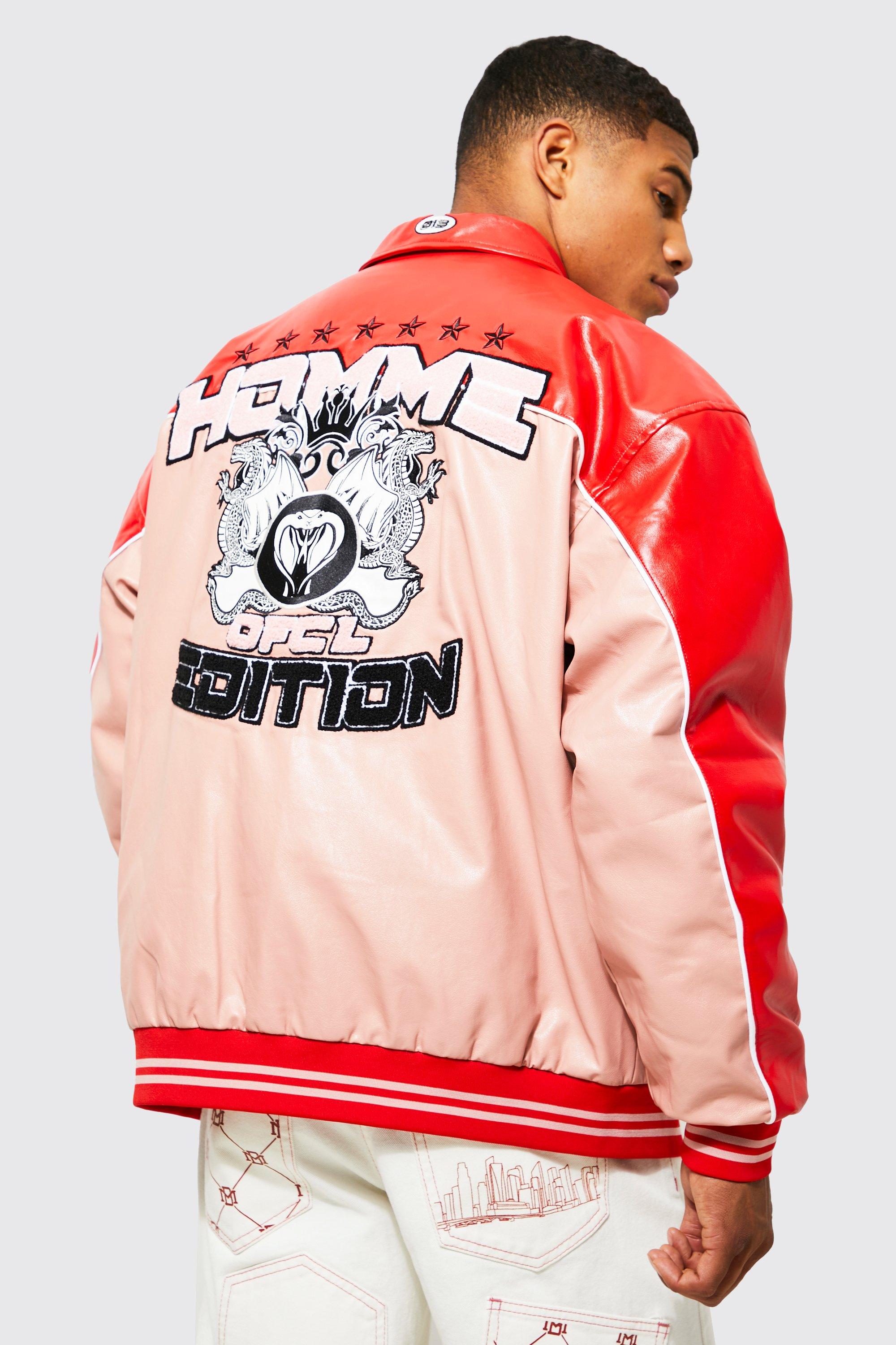 Monogrammed Pink Men's Bomber Jacket - Thotful Clothing®