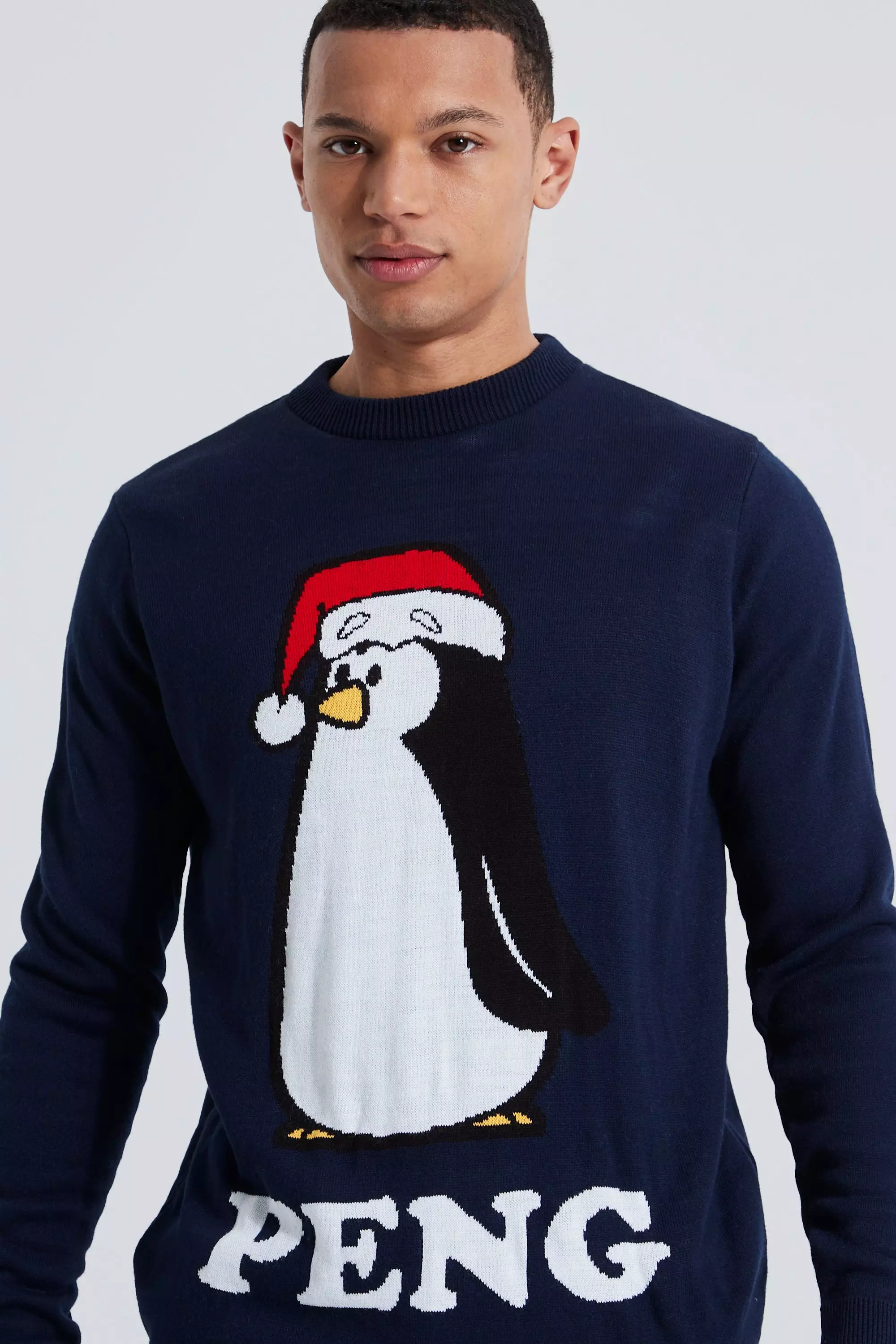 Tall Peng Novelty Christmas Sweater boohooMAN USA