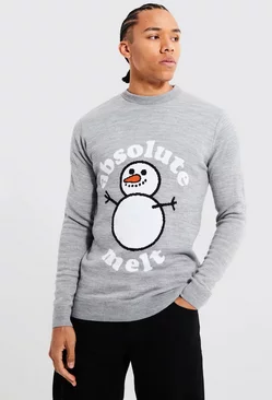 Grey Tall Absolute Melt Christmas Sweater