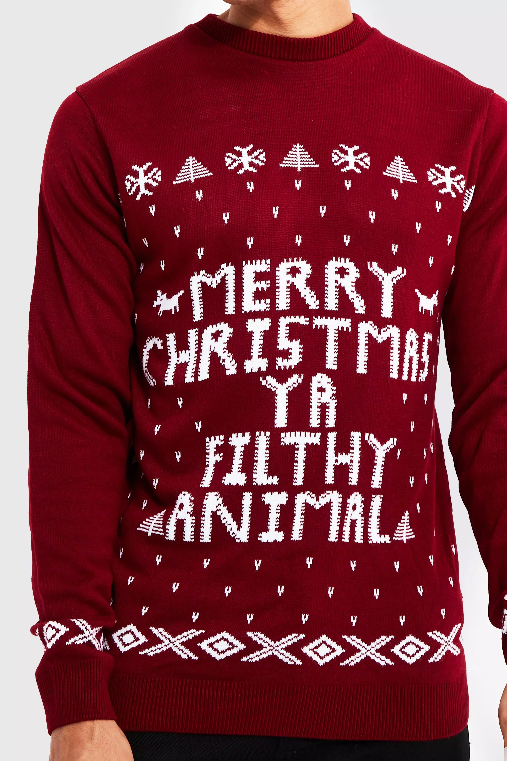 Wine Tall Ya Filthy Animal Christmas Jumper alternative image
