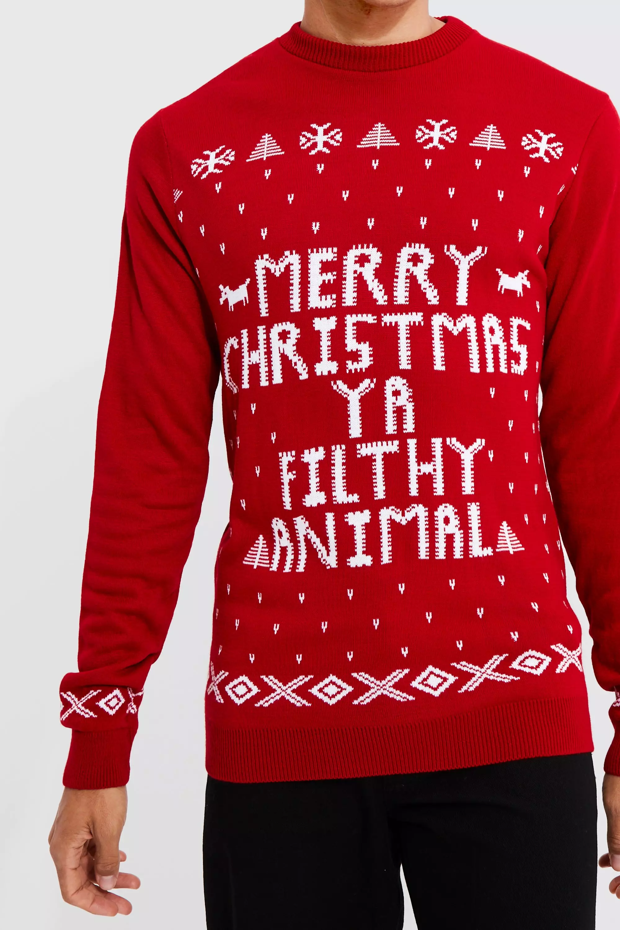 Tall - Pull de Noël à slogan, Red autre image