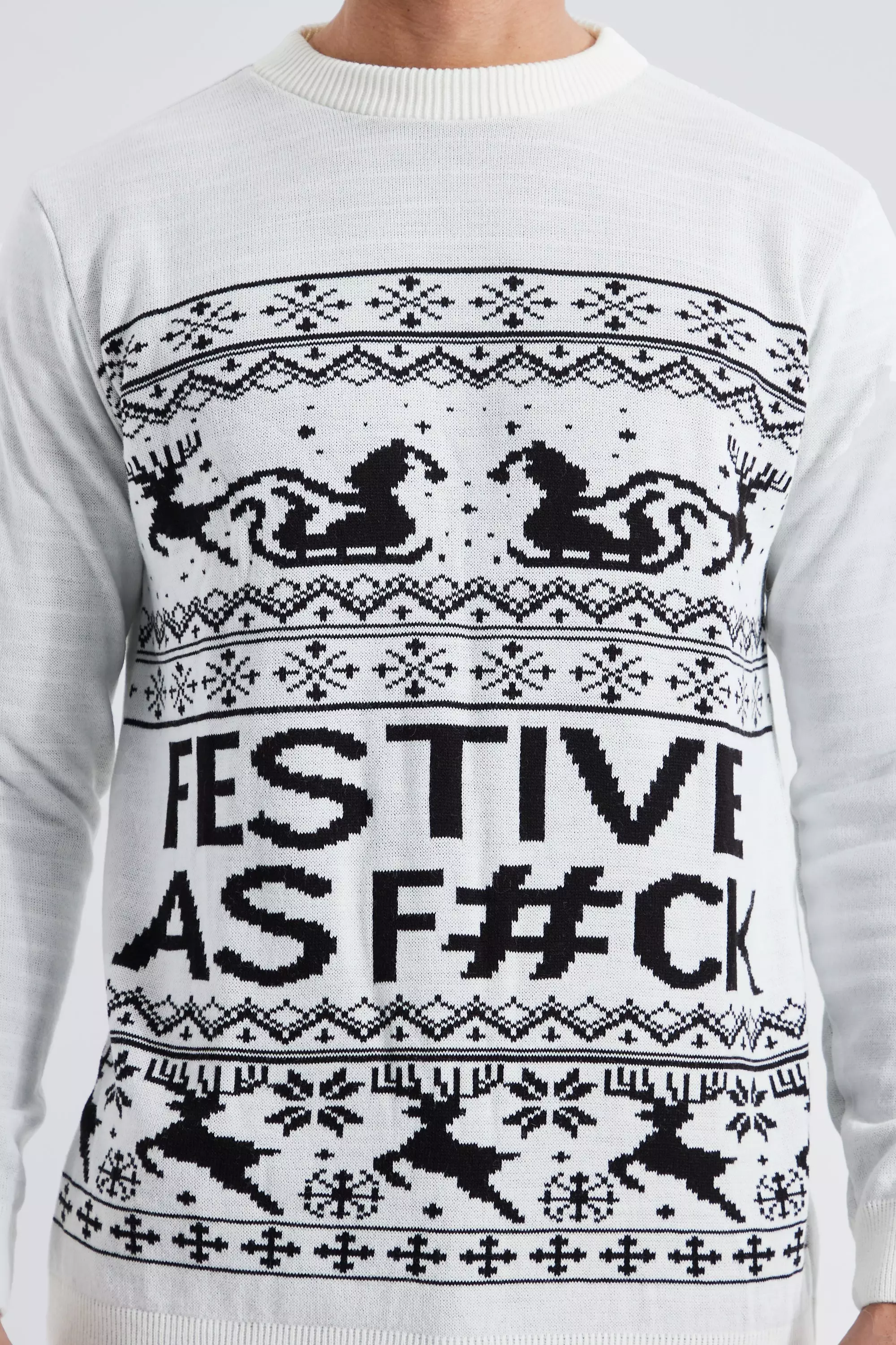 White Tall Festive Slogan Christmas Jumper alternative image