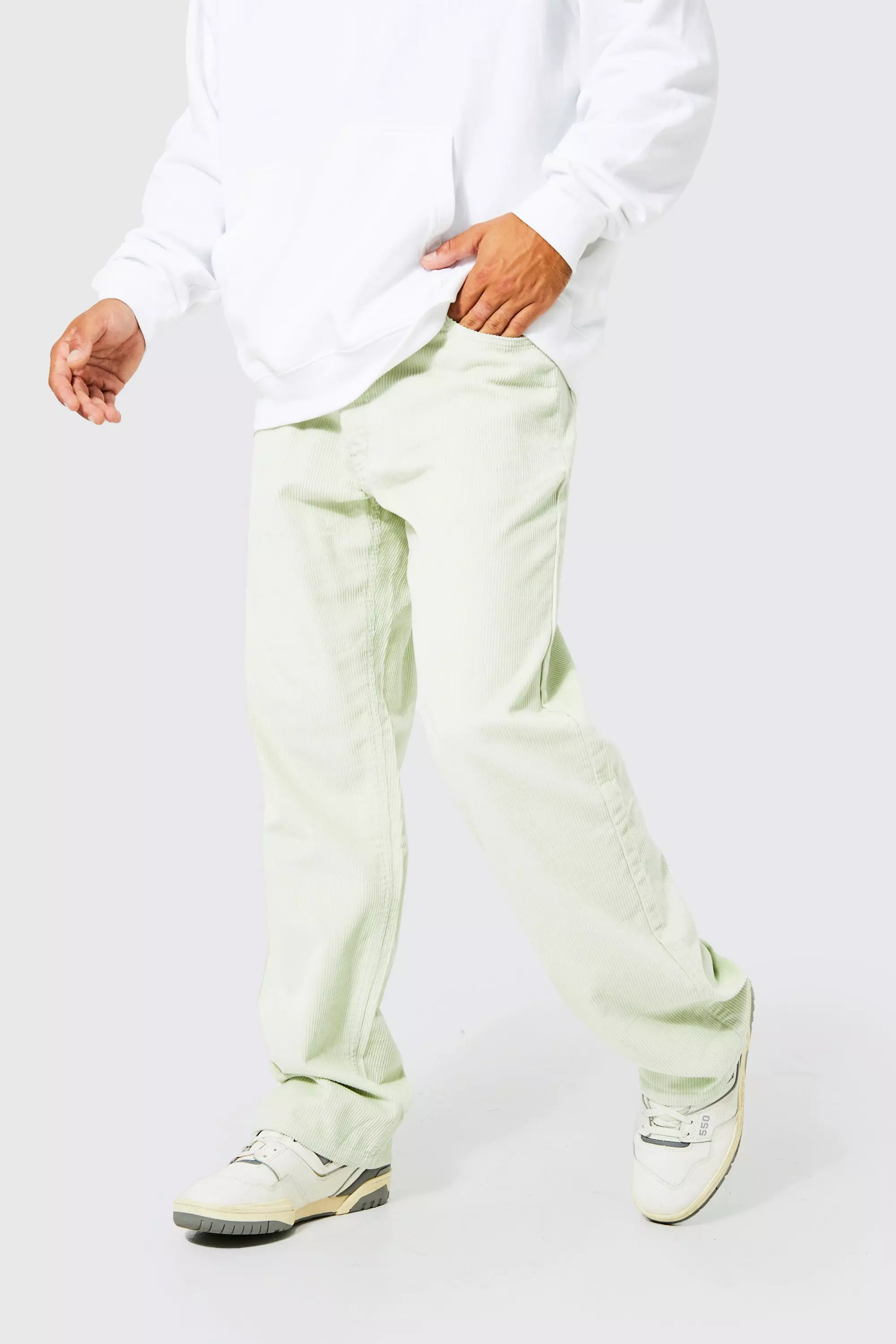 Sage Green Relaxed Fit Cord Pants