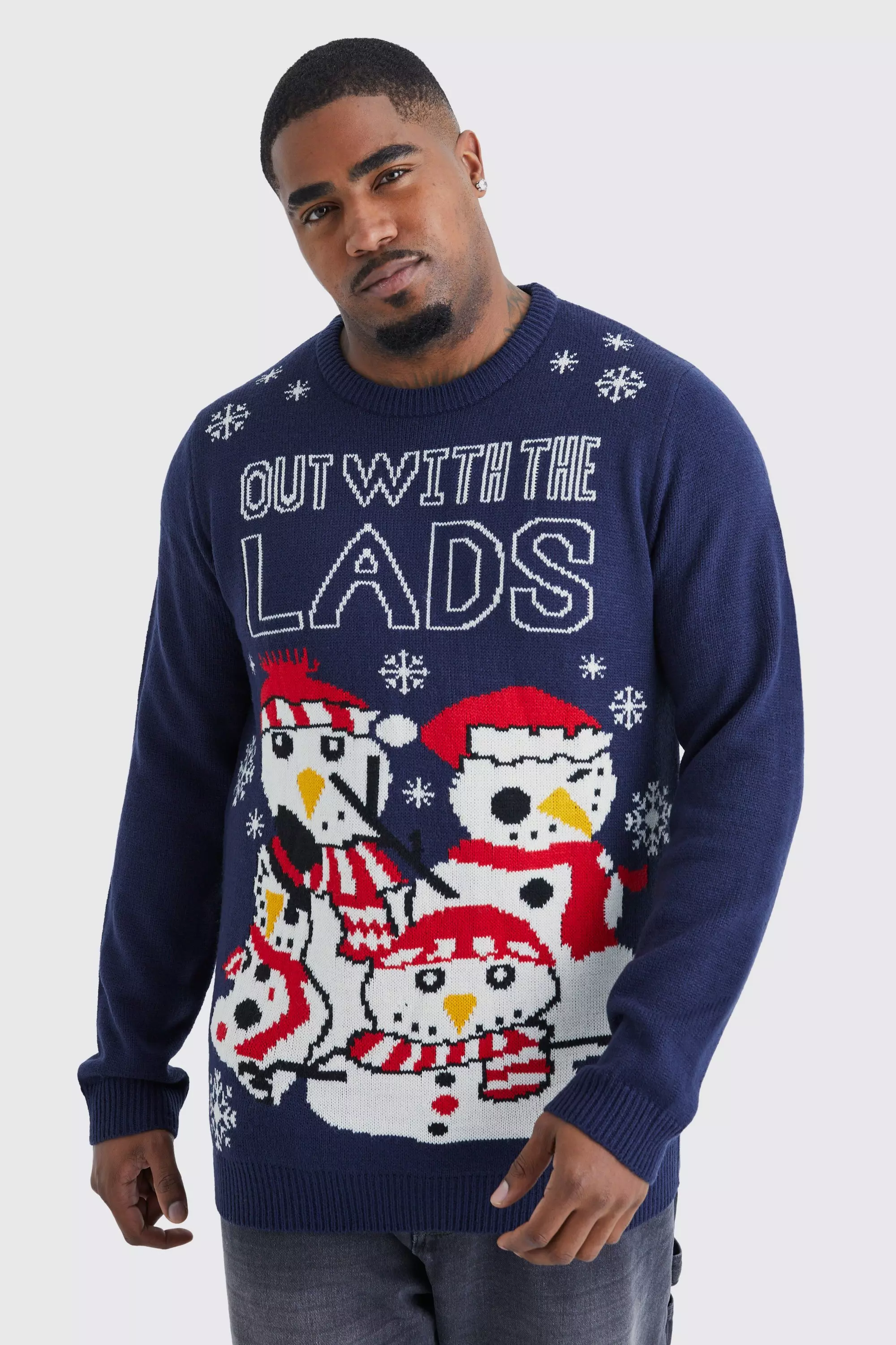 Navy Plus Lads Night Out Christmas Sweater