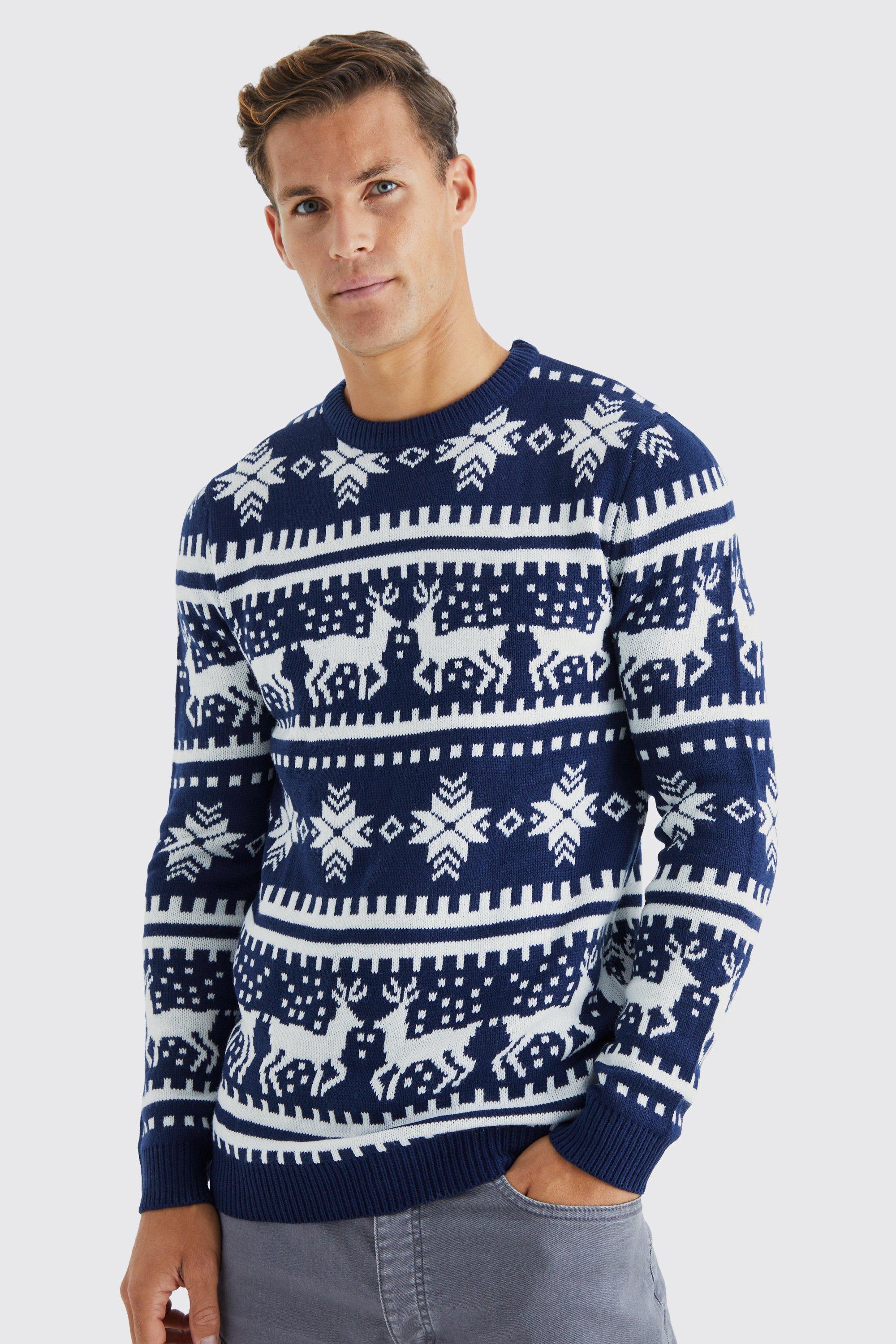 Men's v clearance neck christmas jumper