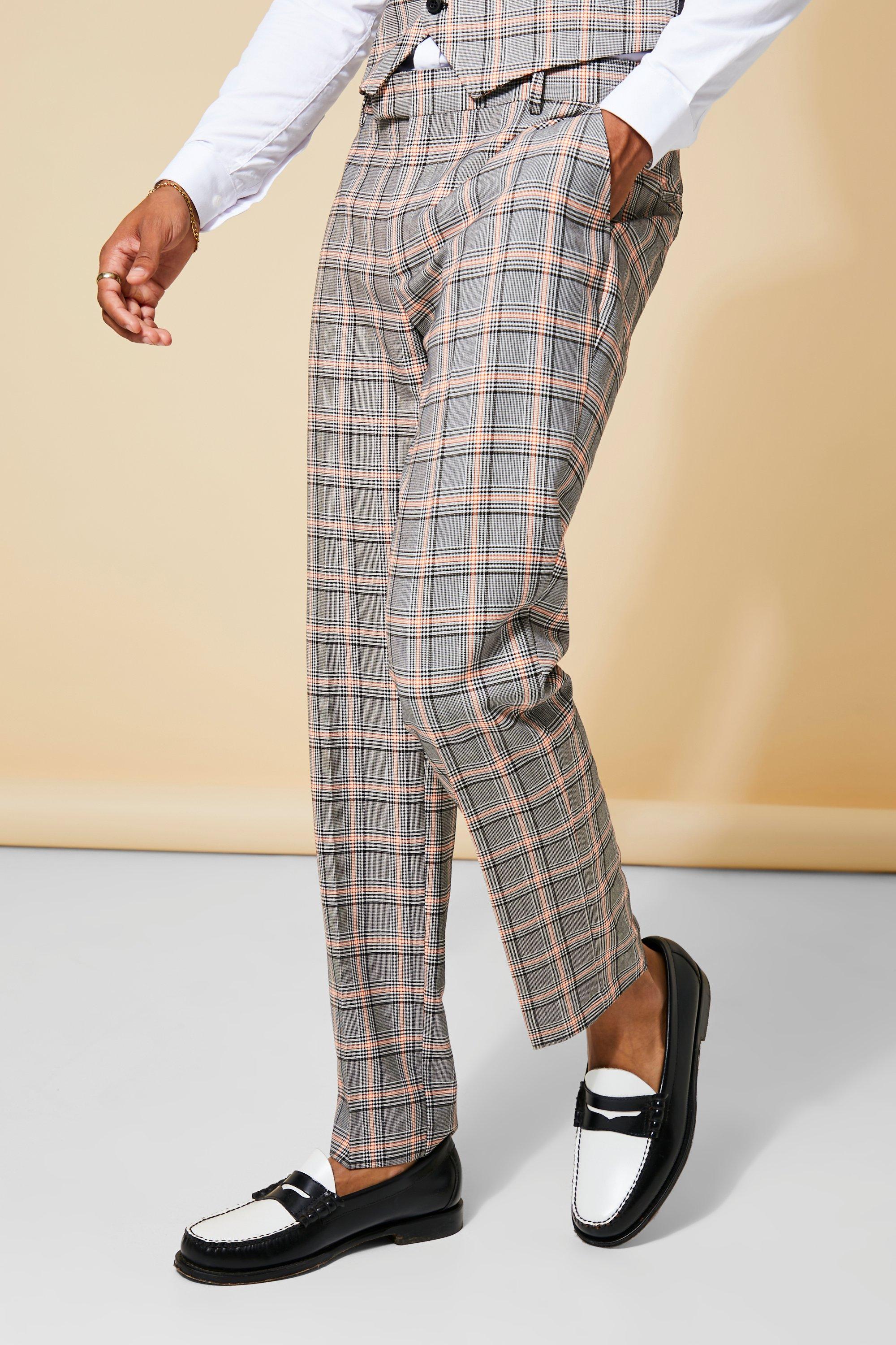 Boohooman checkered sale trousers